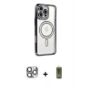 MARSİLYAN™- iPhone 16 Pro Max Kılıf Zirve Doku Prime - Siyah Joko Magic 5D Hayalet Cam + Pers Alüminyum Kamera Lens - GI