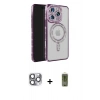 MARSİLYAN™- iPhone 16 Pro Max Kılıf Zirve Doku Prime - Siyah Joko Magic 5D Hayalet Cam + Pers Alüminyum Kamera Lens - GI