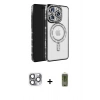 MARSİLYAN™- iPhone 16 Pro Max Kılıf Zirve Doku Prime - Siyah Joko Magic 5D Hayalet Cam + Pers Alüminyum Kamera Lens - GI