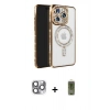 MARSİLYAN™- iPhone 16 Pro Max Kılıf Zirve Doku Prime - Siyah Joko Magic 5D Hayalet Cam + Pers Alüminyum Kamera Lens - GI