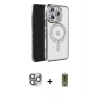 MARSİLYAN™- iPhone 16 Pro Max Kılıf Zirve Doku Prime - Siyah Joko Magic 5D Hayalet Cam + Pers Alüminyum Kamera Lens - GI