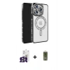 MARSİLYAN™- iPhone 16 Pro Max Kılıf Zirve Doku Prime - Siyah Joko Magic 5D Hayalet Cam + Gümüş Bilvis Titan Kamera Lens