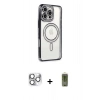 MARSİLYAN™- iPhone 16 Pro Max Kılıf Zirve Doku Prime - Siyah Joko Magic 5D Hayalet Cam + Pers Alüminyum Kamera Lens - GS