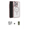 MARSİLYAN™- iPhone 16 Pro Max Kılıf Zirve Doku Prime - Siyah Joko Magic 5D Hayalet Cam + Pers Alüminyum Kamera Lens - GS