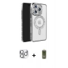 MARSİLYAN™- iPhone 16 Pro Max Kılıf Zirve Doku Prime - Siyah Joko Magic 5D Hayalet Cam + Pers Alüminyum Kamera Lens - GS