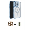 MARSİLYAN™- iPhone 16 Pro Max Kılıf Zirve Doku Prime - Siyah Joko Magic 5D Hayalet Cam + Pers Alüminyum Kamera Lens - CLTM