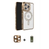 MARSİLYAN™- iPhone 16 Pro Max Kılıf Zirve Doku Prime - Siyah Joko Magic 5D Hayalet Cam + Pers Alüminyum Kamera Lens - CLTM