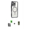 MARSİLYAN™- iPhone 16 Pro Max Kılıf Zirve Doku Prime - Siyah Joko Magic 5D Hayalet Cam + Raze Metal Kamera Lens - SH