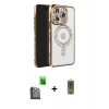MARSİLYAN™- iPhone 16 Pro Max Kılıf Zirve Doku Prime - Siyah Joko Magic 5D Hayalet Cam + Raze Metal Kamera Lens - SH