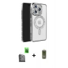 MARSİLYAN™- iPhone 16 Pro Max Kılıf Zirve Doku Prime - Siyah Joko Magic 5D Hayalet Cam + Raze Metal Kamera Lens - SH
