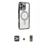 MARSİLYAN™- iPhone 16 Pro Max Kılıf Zirve Doku Prime - Siyah Joko Magic 5D Hayalet Cam + PVD Metal Kamera Lens - SH