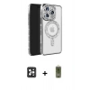 MARSİLYAN™- iPhone 16 Pro Max Kılıf Zirve Doku Prime - Siyah Joko Magic 5D Hayalet Cam + PVD Metal Kamera Lens - SH