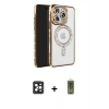 MARSİLYAN™- iPhone 16 Pro Max Kılıf Zirve Doku Prime - Siyah Joko Magic 5D Hayalet Cam + PVD Metal Kamera Lens - SH