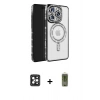 MARSİLYAN™- iPhone 16 Pro Max Kılıf Zirve Doku Prime - Siyah Joko Magic 5D Hayalet Cam + PVD Metal Kamera Lens - SH