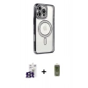 MARSİLYAN™- iPhone 16 Pro Max Kılıf Zirve Doku Prime - Siyah Joko Magic 5D Hayalet Cam + Titanyum Gri Bilvis Titan Kamera Lens