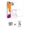 MARSİLYAN™- iPhone 16 Pro Max Kılıf Zirve Doku - Şeffaf Pasifik Cam Ekran Koruyucu + Pers Alüminyum Kamera Lens - GI