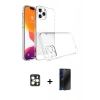 MARSİLYAN™- iPhone 16 Pro Max Kılıf Zirve Doku - Siyah 3D Antistatik Hayalet Cam Ekran Koruyucu + PVD Metal Kamera Lens - GD