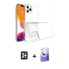 MARSİLYAN™- iPhone 16 Pro Max Kılıf Zirve Doku - Siyah Bilvis 5in1 5D Magic Hayalet Cam Ekran Koruyucu + PVD Metal Kamera Lens - SH