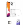 MARSİLYAN™- iPhone 16 Pro Max Kılıf Zirve Doku - Siyah Bilvis 5in1 5D Magic Hayalet Cam Ekran Koruyucu + PVD Metal Kamera Lens - GD