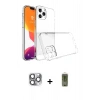 MARSİLYAN™- iPhone 16 Pro Max Kılıf Zirve Doku - Siyah Joko Magic 5D Hayalet Cam + Gri Pers Alüminyum Kamera Lens