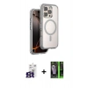 MARSİLYAN™- iPhone 16 Pro Max Kılıf Zirve Klasik Prime - Şeffaf 360 Full Body Arka Koruyucu + Bilvis Titan Kamera Lens - TMGI