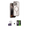 MARSİLYAN™- iPhone 16 Pro Max Kılıf Zirve Klasik Prime - Şeffaf 360 Full Body Arka Koruyucu + Bilvis Titan Kamera Lens - GS