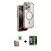MARSİLYAN™- iPhone 16 Pro Max Kılıf Zirve Klasik Prime - Şeffaf 360 Full Body Arka Koruyucu + Raze Metal Kamera Lens - CLTM