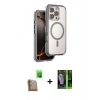 MARSİLYAN™- iPhone 16 Pro Max Kılıf Zirve Klasik Prime - Şeffaf 360 Full Body Arka Koruyucu + Raze Metal Kamera Lens - CLTM