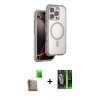 MARSİLYAN™- iPhone 16 Pro Max Kılıf Zirve Klasik Prime - Şeffaf 360 Full Body Arka Koruyucu + Raze Metal Kamera Lens - CLTM