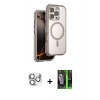 MARSİLYAN™- iPhone 16 Pro Max Kılıf Zirve Klasik Prime - Şeffaf 360 Full Body Arka Koruyucu + Pers Alüminyum Kamera Lens - GS