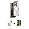 MARSİLYAN™- iPhone 16 Pro Max Kılıf Zirve Klasik Prime - Şeffaf 360 Full Body Arka Koruyucu + Raze Metal Kamera Lens - NLGY