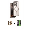MARSİLYAN™- iPhone 16 Pro Max Kılıf Zirve Klasik Prime - Şeffaf 360 Full Body Arka Koruyucu + Pers Alüminyum Kamera Lens - CLTM