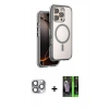 MARSİLYAN™- iPhone 16 Pro Max Kılıf Zirve Klasik Prime - Şeffaf 360 Full Body Arka Koruyucu + Pers Alüminyum Kamera Lens - GI
