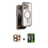 MARSİLYAN™- iPhone 16 Pro Max Kılıf Zirve Klasik Prime - Şeffaf 360 Full Body Arka Koruyucu + Pers Alüminyum Kamera Lens - CLTM