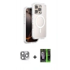 MARSİLYAN™- iPhone 16 Pro Max Kılıf Zirve Klasik Prime - Şeffaf 360 Full Body Arka Koruyucu + Pers Alüminyum Kamera Lens - GI
