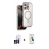 MARSİLYAN™- iPhone 16 Pro Max Kılıf Zirve Klasik Prime - Şeffaf Pasifik Cam Ekran Koruyucu + Bilvis Titan Kamera Lens - GS