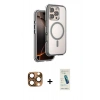 MARSİLYAN™- iPhone 16 Pro Max Kılıf Zirve Klasik Prime - Şeffaf Pasifik Cam Ekran Koruyucu + Pers Alüminyum Kamera Lens - CLTM