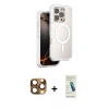 MARSİLYAN™- iPhone 16 Pro Max Kılıf Zirve Klasik Prime - Şeffaf Pasifik Cam Ekran Koruyucu + Pers Alüminyum Kamera Lens - CLTM