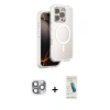 MARSİLYAN™- iPhone 16 Pro Max Kılıf Zirve Klasik Prime - Şeffaf Pasifik Cam Ekran Koruyucu + Pers Alüminyum Kamera Lens - GI
