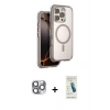 MARSİLYAN™- iPhone 16 Pro Max Kılıf Zirve Klasik Prime - Şeffaf Pasifik Cam Ekran Koruyucu + Pers Alüminyum Kamera Lens - GI