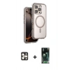 MARSİLYAN™- iPhone 16 Pro Max Kılıf Zirve Klasik Prime - Siyah 360 Mat Full Body Arka Koruyucu + Gold PVD Metal Kamera Lens