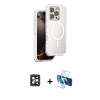 MARSİLYAN™- iPhone 16 Pro Max Kılıf Zirve Klasik Prime - Siyah 3D Antistatik Cam Ekran Koruyucu + PVD Metal Kamera Lens - SH