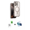 MARSİLYAN™- iPhone 16 Pro Max Kılıf Zirve Klasik Prime - Siyah 3D Antistatik Cam Ekran Koruyucu + Raze Metal Kamera Lens - BZ