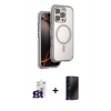 MARSİLYAN™- iPhone 16 Pro Max Kılıf Zirve Klasik Prime - Siyah 3D Antistatik Hayalet Cam Ekran Koruyucu + Bilvis Titan Kamera Lens - TMGI