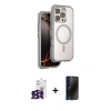 MARSİLYAN™- iPhone 16 Pro Max Kılıf Zirve Klasik Prime - Siyah 3D Antistatik Hayalet Cam Ekran Koruyucu + Bilvis Titan Kamera Lens - SH