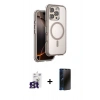 MARSİLYAN™- iPhone 16 Pro Max Kılıf Zirve Klasik Prime - Siyah 3D Antistatik Hayalet Cam Ekran Koruyucu + Bilvis Titan Kamera Lens - TMGI