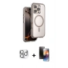 MARSİLYAN™- iPhone 16 Pro Max Kılıf Zirve Klasik Prime - Siyah 3D Antistatik Mat Seramik Nano Ekran Koruyucu + Pers Alüminyum Kamera Lens - GS