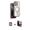 MARSİLYAN™- iPhone 16 Pro Max Kılıf Zirve Klasik Prime - Siyah 3D Antistatik Mat Seramik Nano Ekran Koruyucu + PVD Metal Kamera Lens - GD
