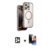 MARSİLYAN™- iPhone 16 Pro Max Kılıf Zirve Klasik Prime - Siyah 3D Antistatik Mat Seramik Nano Ekran Koruyucu + PVD Metal Kamera Lens - GD
