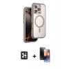 MARSİLYAN™- iPhone 16 Pro Max Kılıf Zirve Klasik Prime - Siyah 3D Antistatik Mat Seramik Nano Ekran Koruyucu + Siyah PVD Metal Kamera Lens